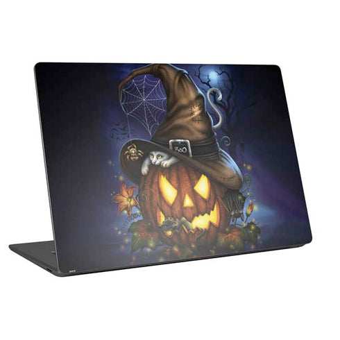 Halloween Cat and Jack O Lantern Pumpkin by Sarah Richter Laptop Skins